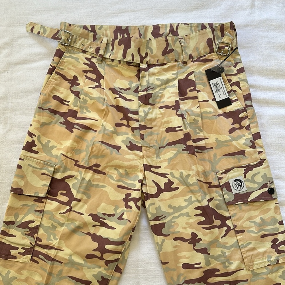 NWT Diesel Camouflage Cargo Pants - Beige and Brown